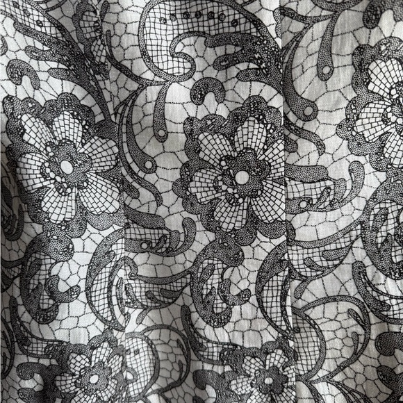 Adrianna Papell Patterned Floral Blazer Black and White Size 8 - Picture 8 of 10